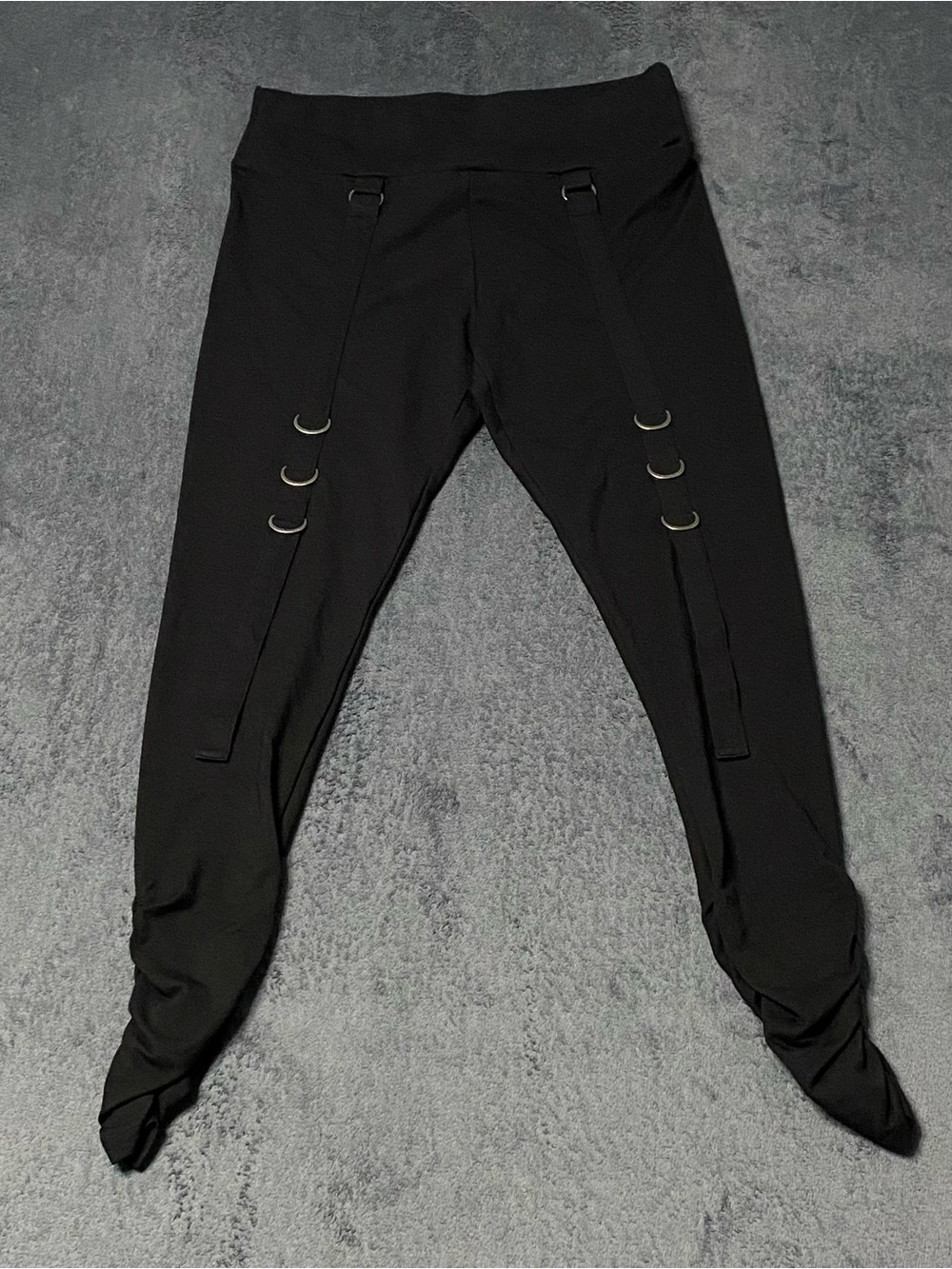 Killstar Trouser Leggings Womens XL Oryx Black Ruched Buckle Strap Goth Emo Punk
